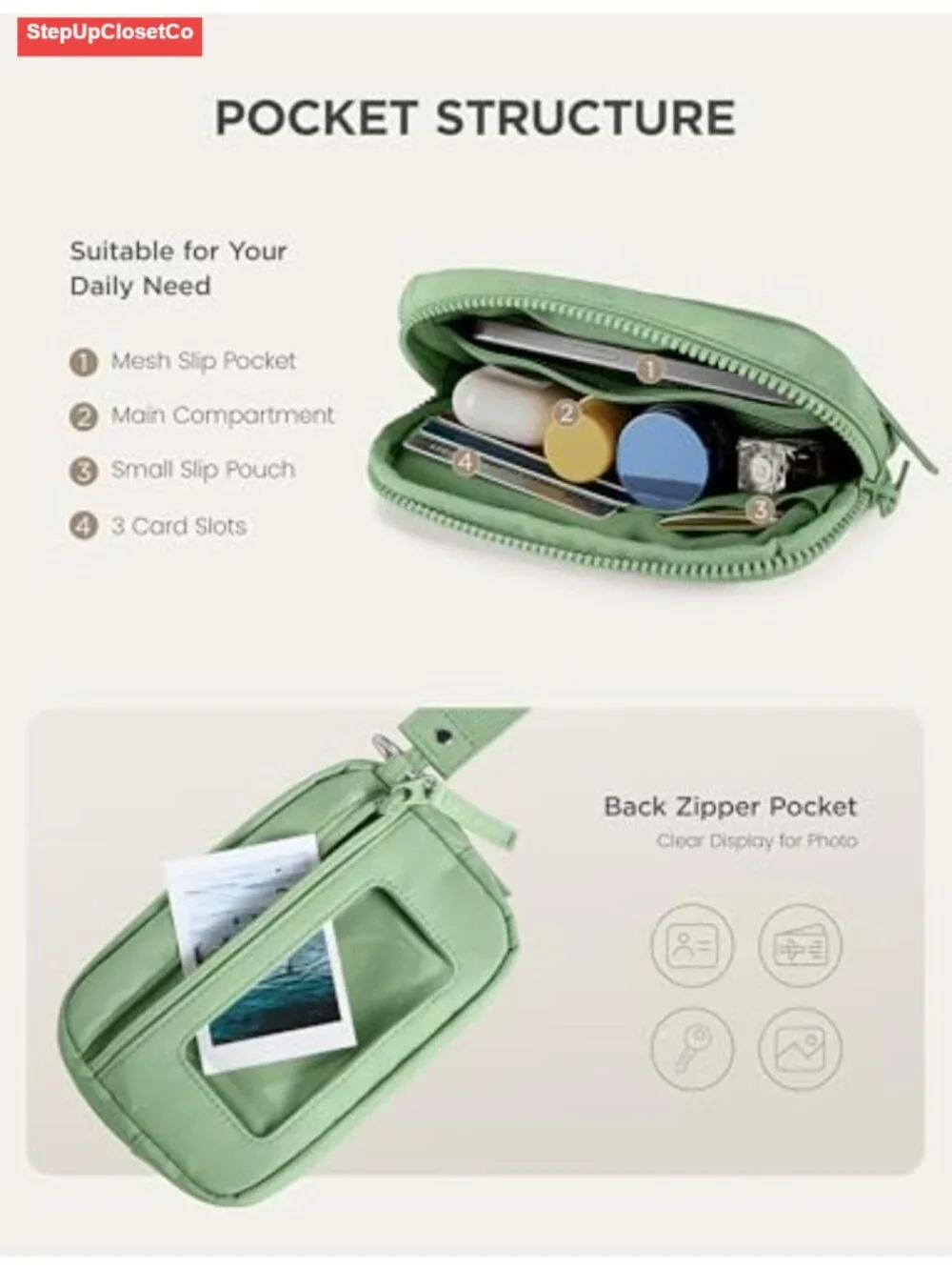 RFID Blocking Zip Around Wristlet Wallet with Phone Pocket